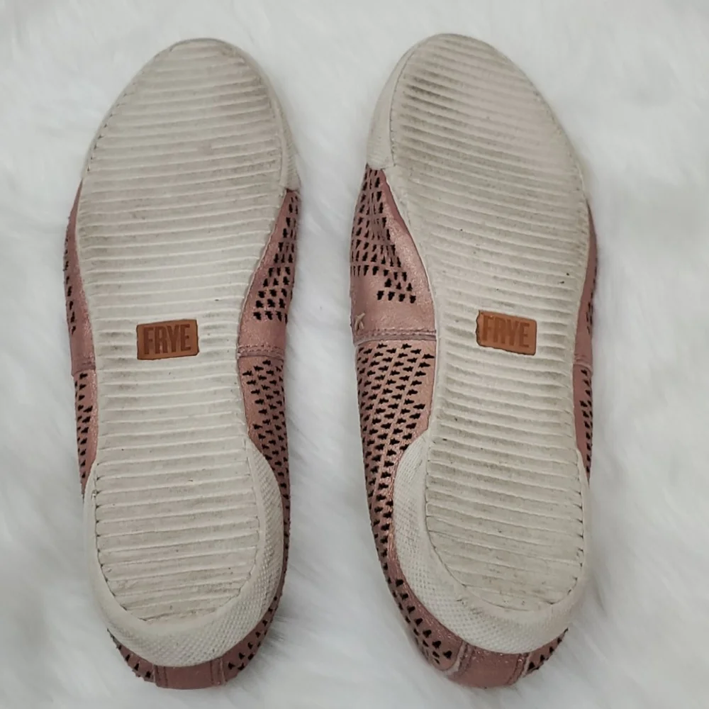 Frye Rose Gold Perforated Slip-On Flats